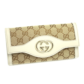 GUCCI グッチ 財布 コピー 282431 FAFXG 9761 キャンバス SUKEY スーキー 長財布 ベージュ/アイボリー